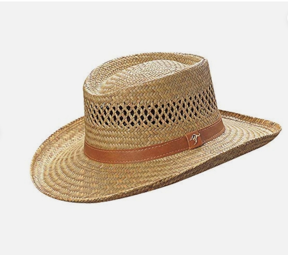 Dorfman Pacific Men's Tan Sun hat Rush Gambler Straw Hat Natural Size Small VG - Picture 4 of 9